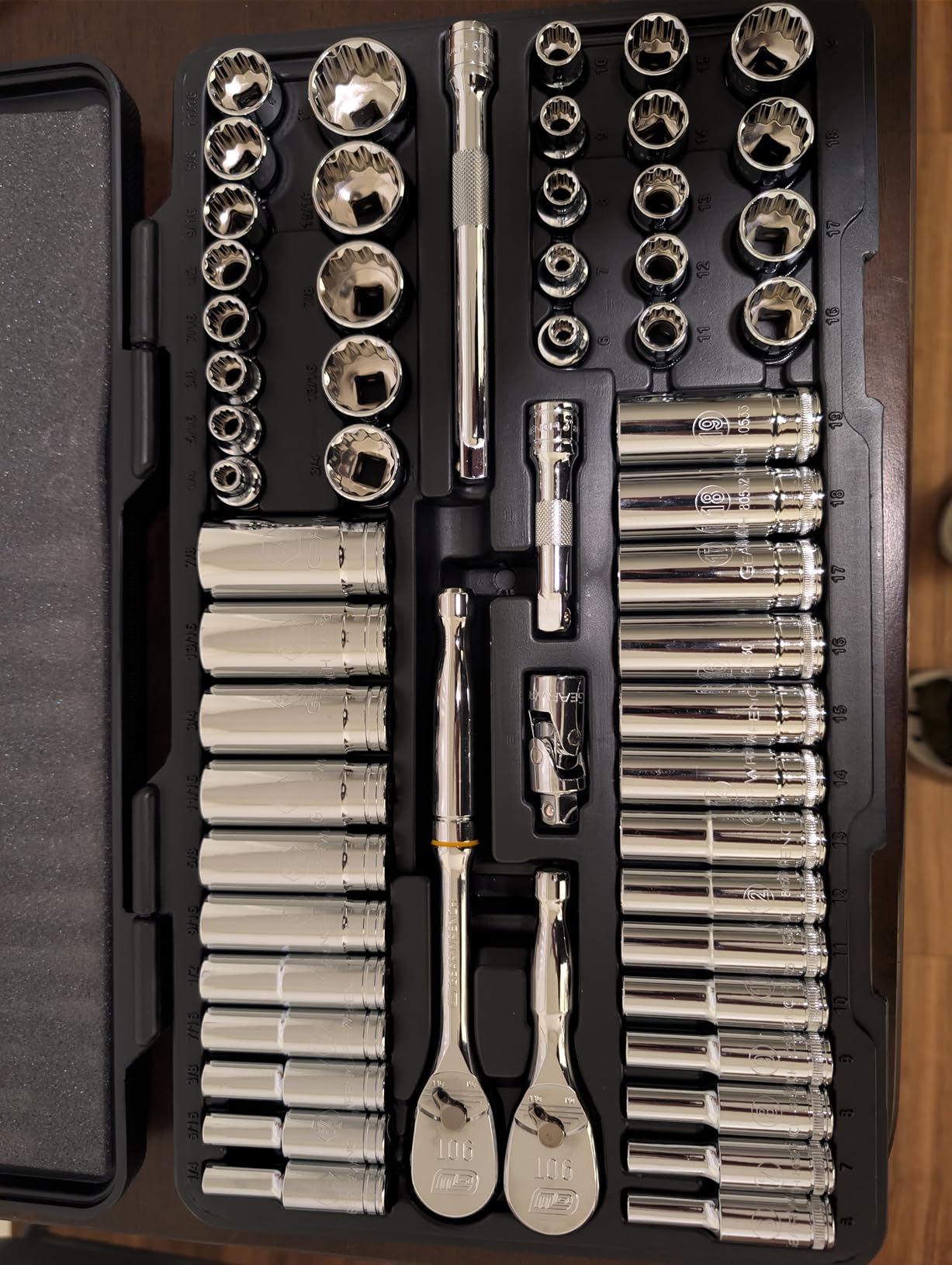 GEARWRENCH 80559 – standard 6-kantiga metriska hylsor med hårdstämplad storleksmarkering