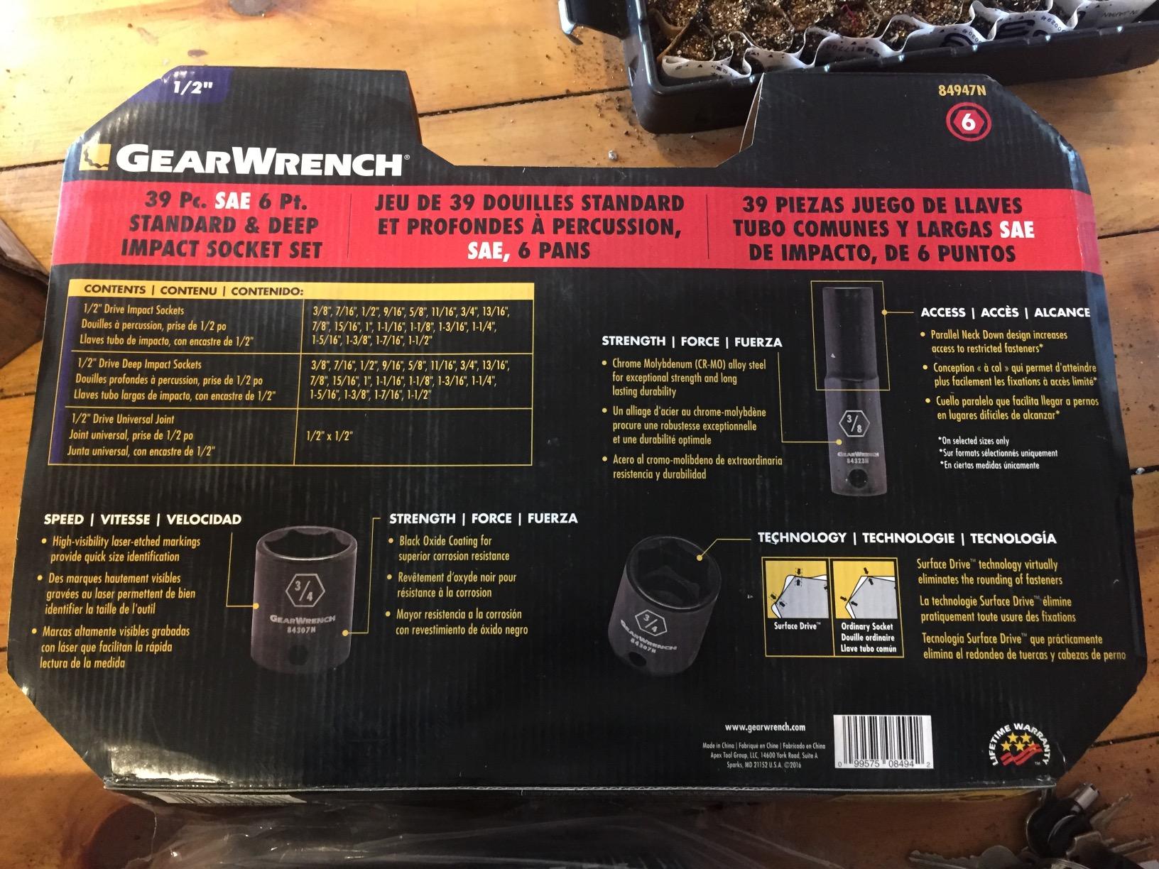 GEARWRENCH 84947N – formgjuten förvaringslåda för samtliga 39 delar